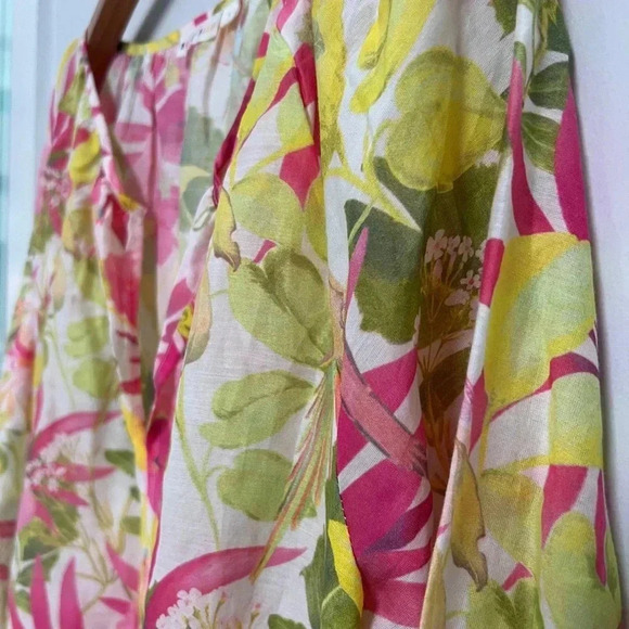 Roller Rabbit Tunic Floral Printed 3/4 Sleeve Blouse Boho Size Medium - Picture 2 of 6